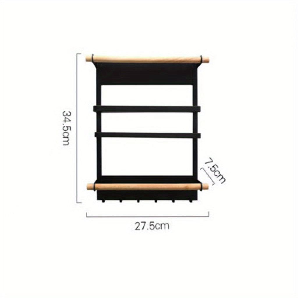 Kitchen Refrigerator Storage Rack, Magnetic Shelf With Paper Towel Holder.