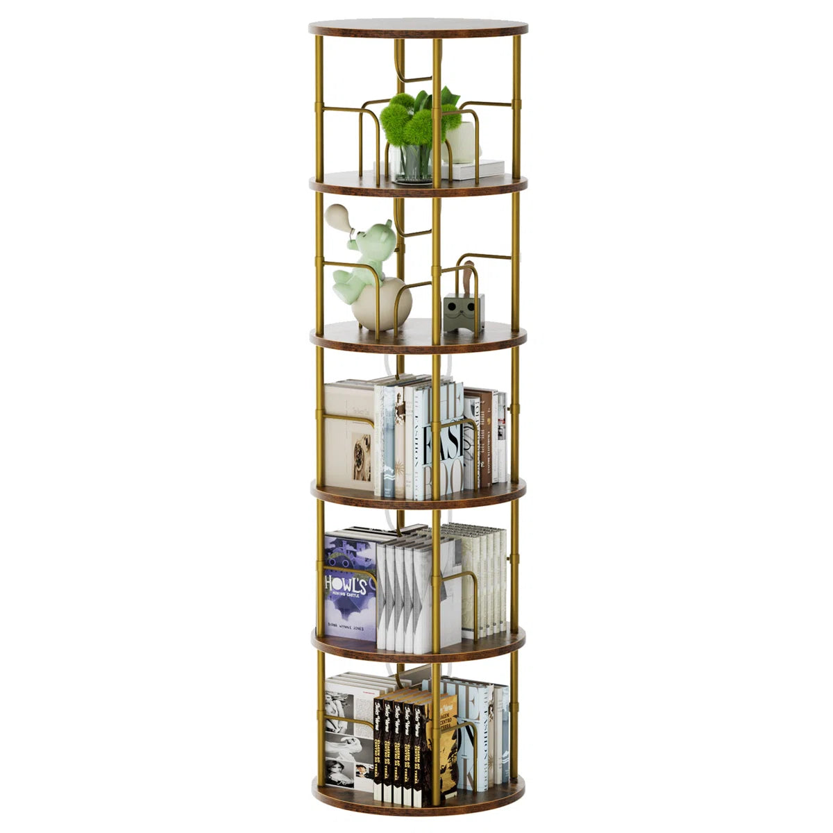 360° Spinning Bookcase Corner Storage Organizer