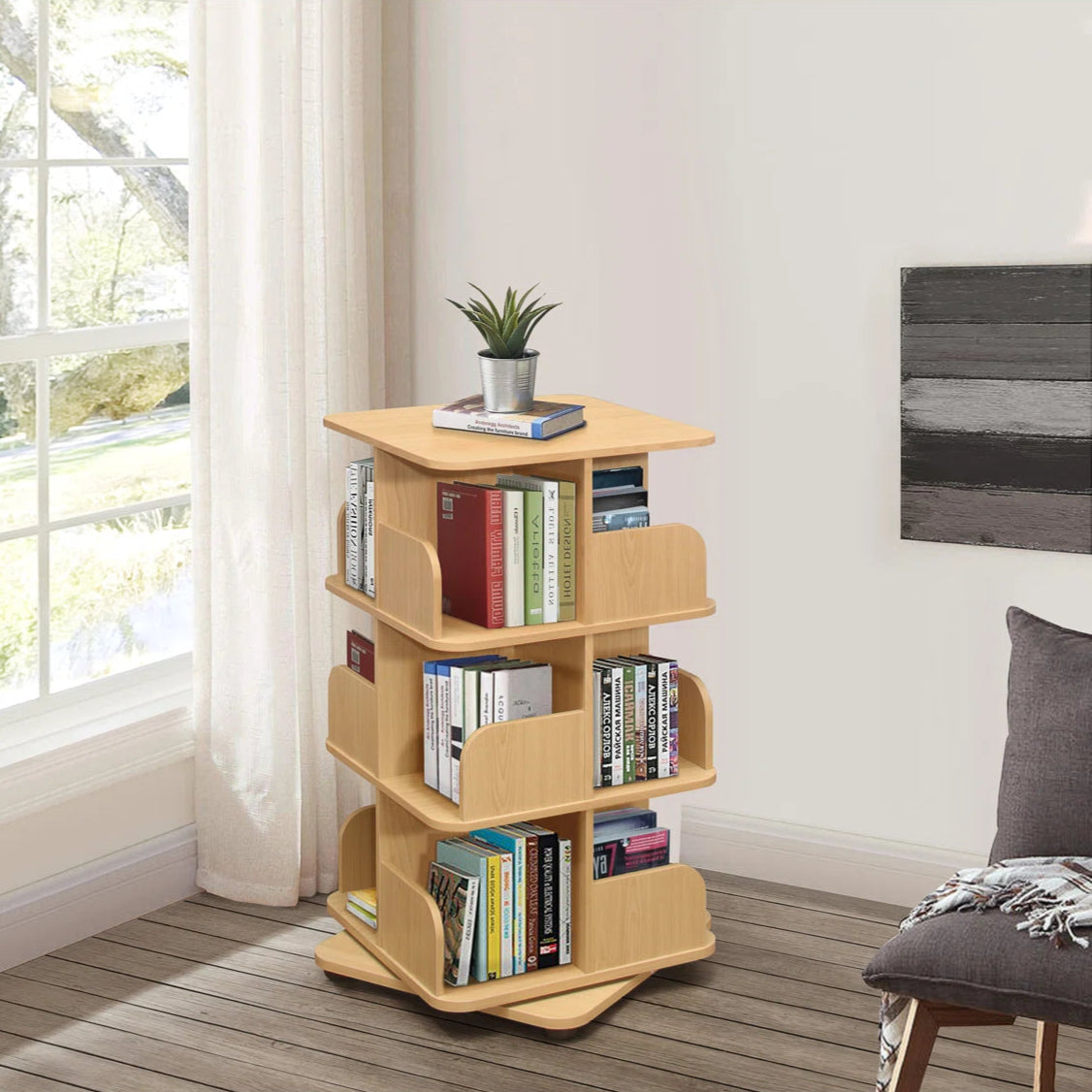 360 Rotate Rack Square Design with Wheels