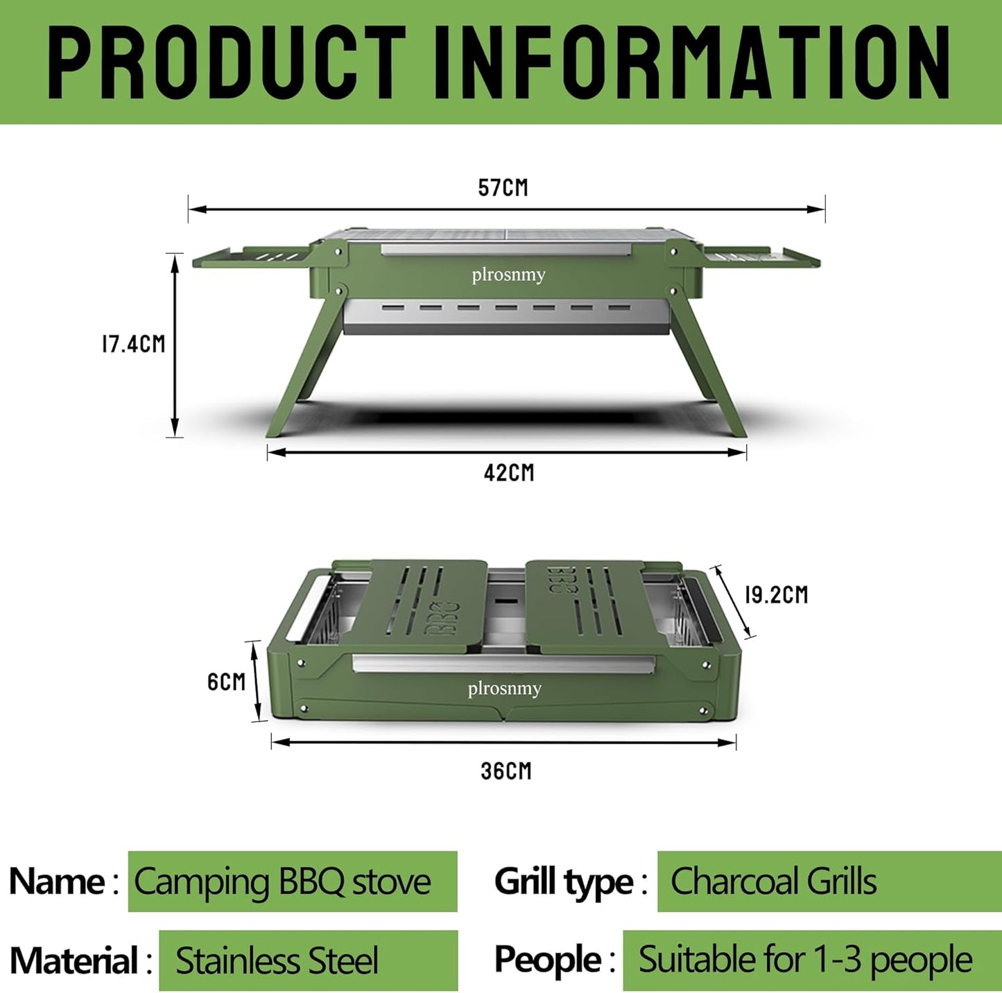 Plrosnmy Camping B.B.Q Grill
