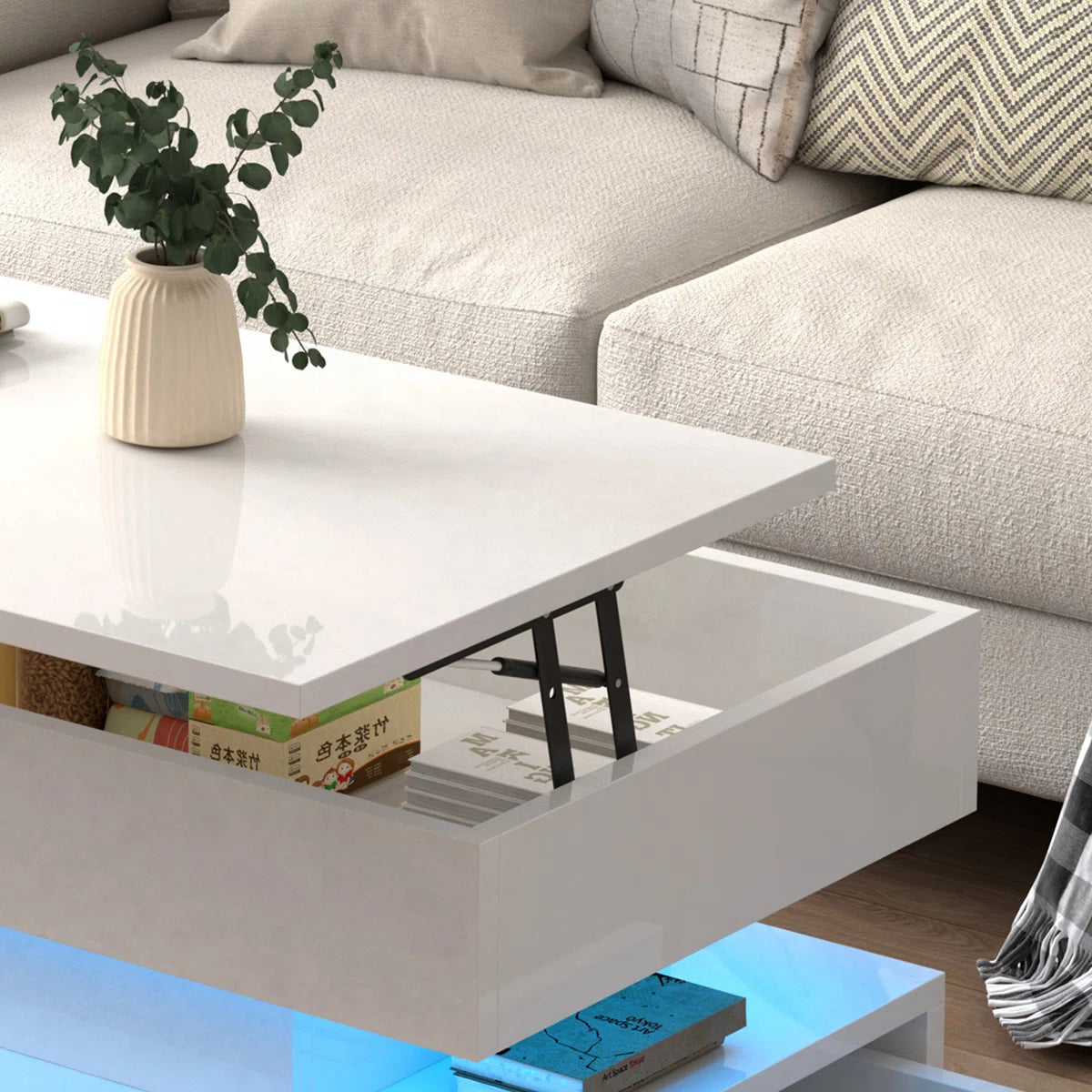 Hadi Coffee Table Lift Top With Drawers