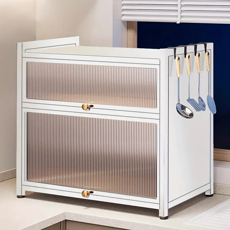 Modern White Metal Kitchen Storage Organizer