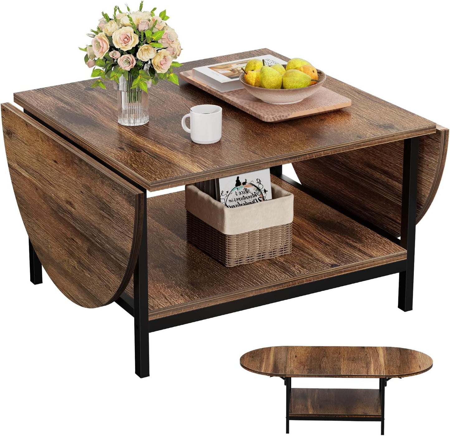 Folding Coffee Table with Storage