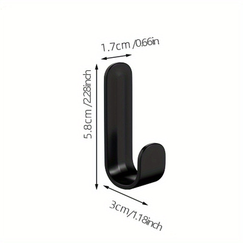 Stainless Steel Punch-Free Wall Mounted Hooks (Set Of 6)