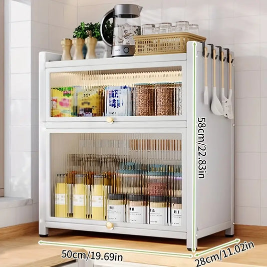 Modern White Metal Kitchen Storage Organizer