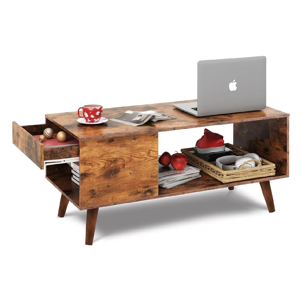 Modern Center Table With Open Storage Shelf