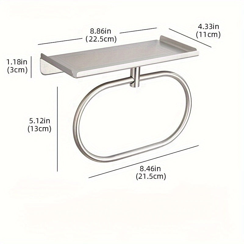 Stainless Steel Wall Mounted Metallic Towel Holder With Rack