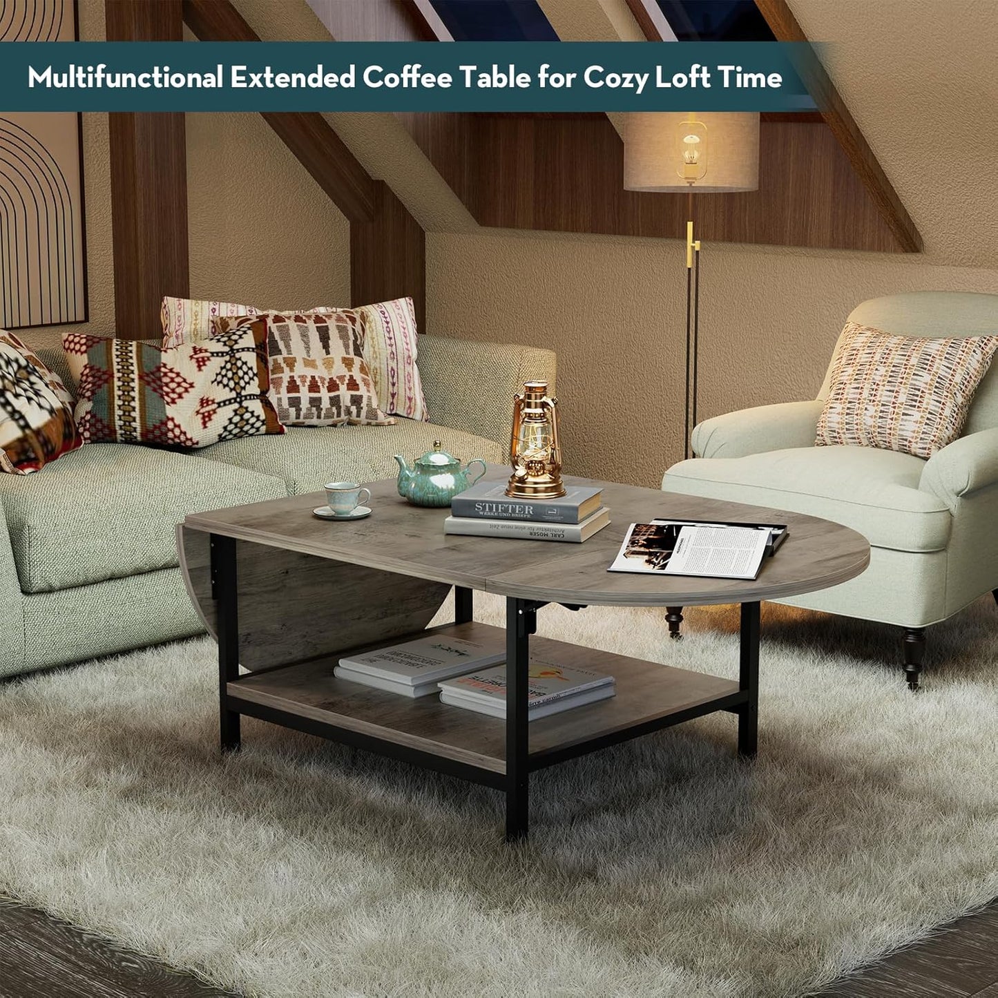 Folding Coffee Table with Storage