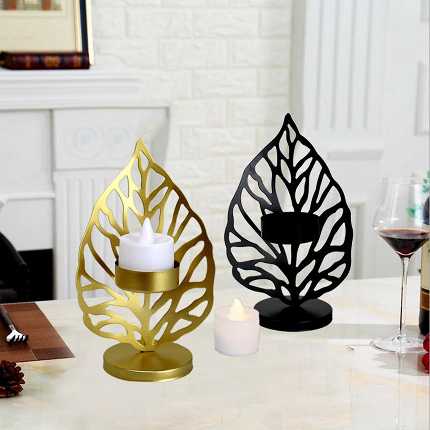 Crafted Leaf Candle Holder