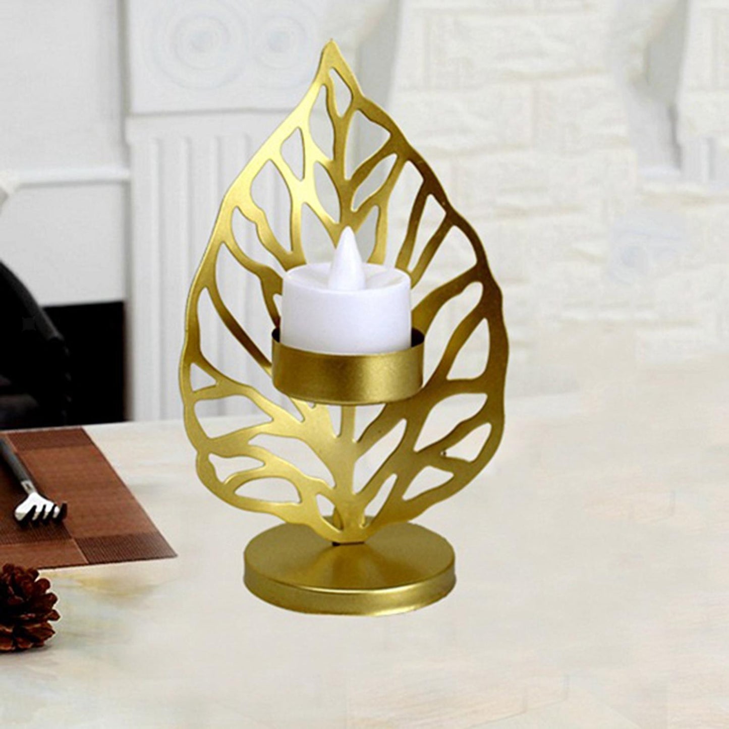 Crafted Leaf Candle Holder