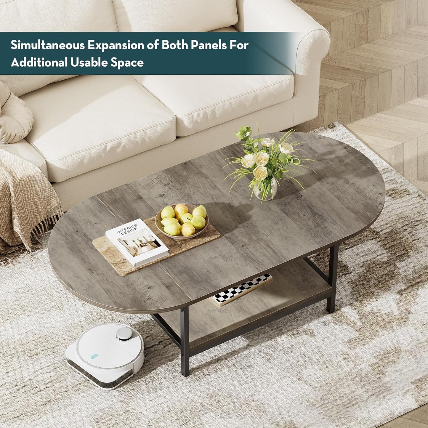 Folding Coffee Table with Storage