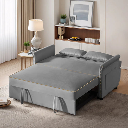 Latitude 57.5" Modern Velvet Sleeper Sofa Bed