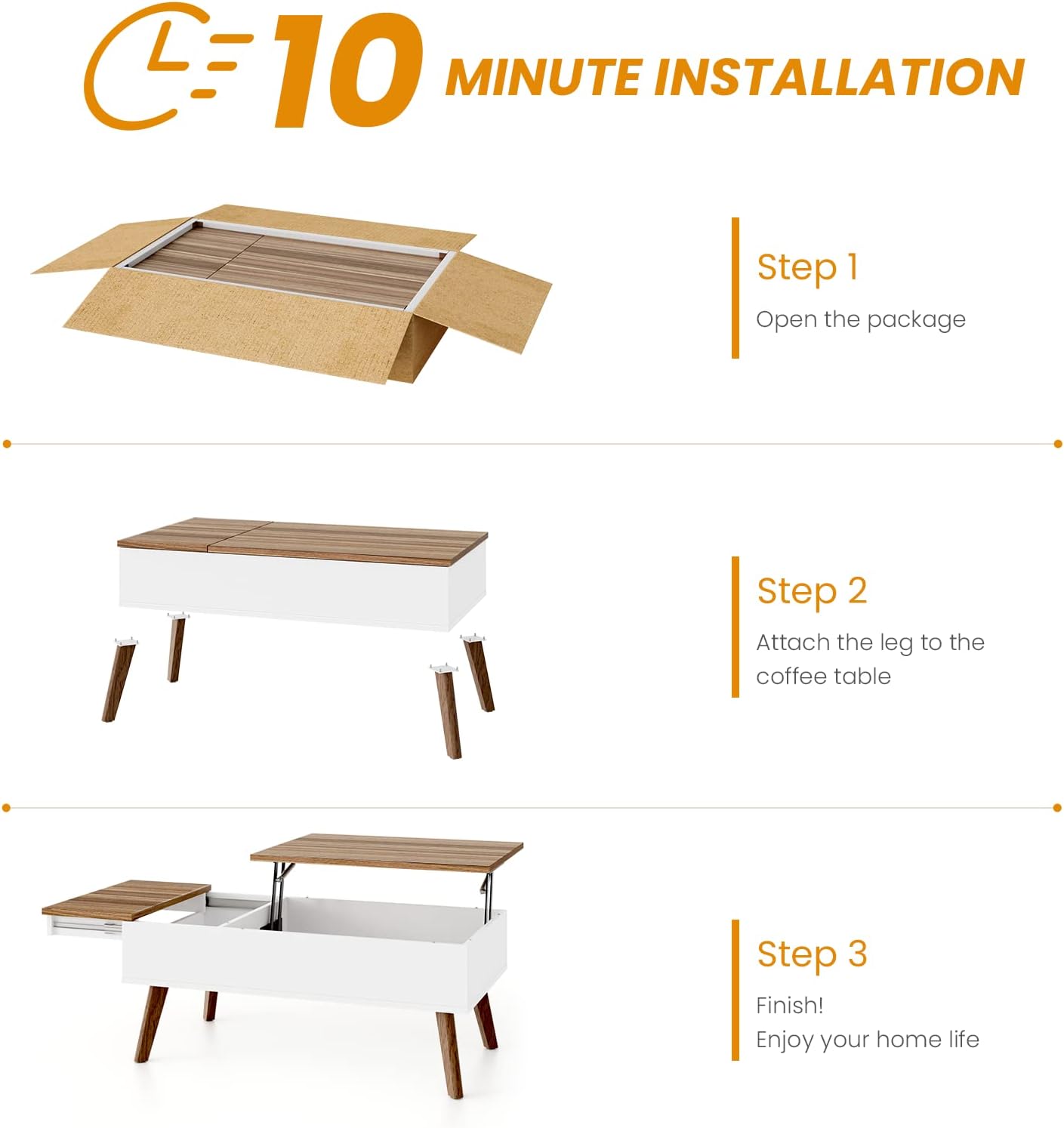 Modern Top Lift Coffee Table With Storage