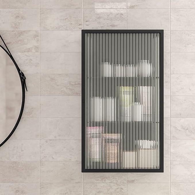 Modern Metal Bathroom Storage Cabinet Organizer Wall Mounted