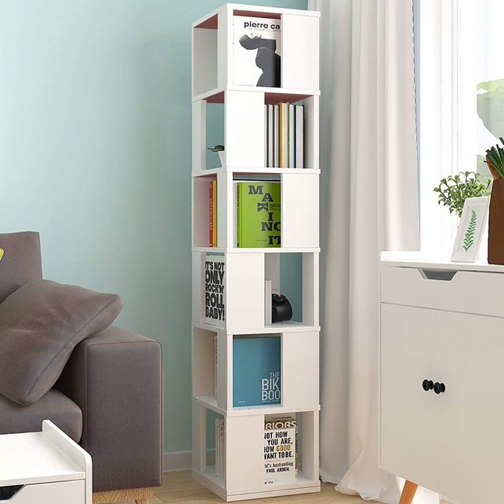 Bookcase 360° Rotating Bookshelf, Floor Standing Storage Rack