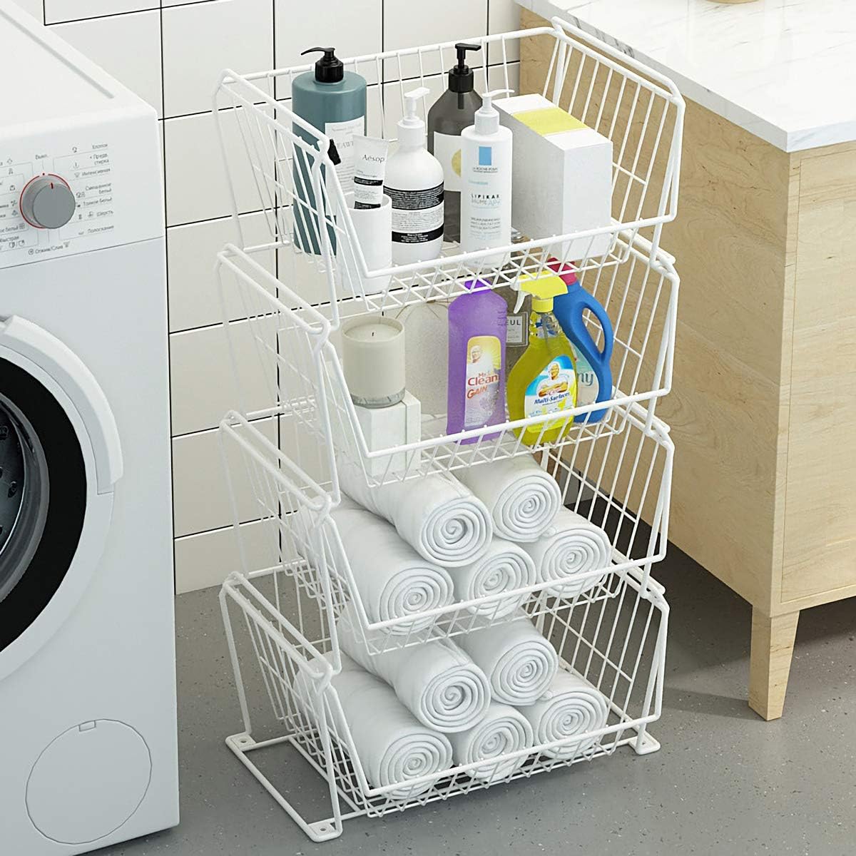 Stackable Metal Storage Baskets