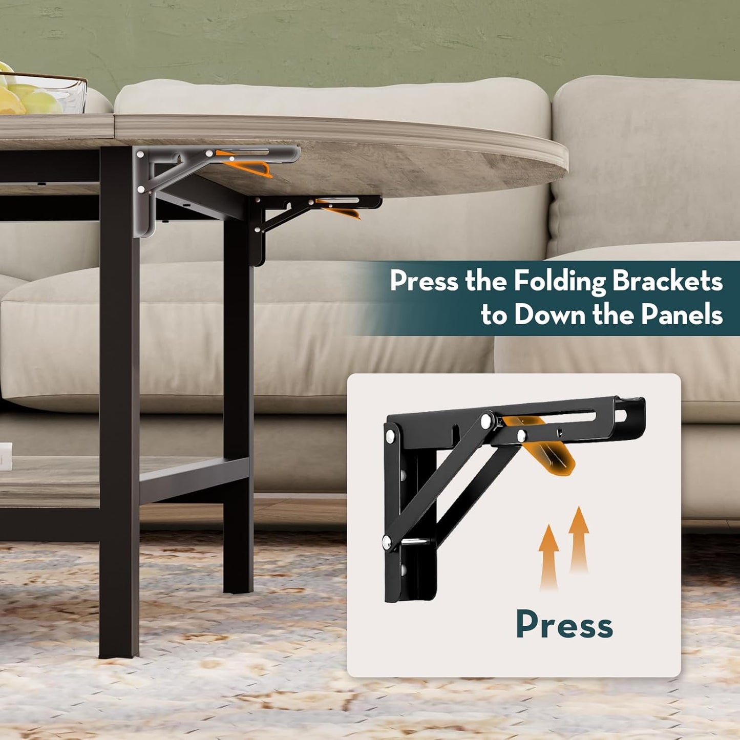 Folding Coffee Table with Storage