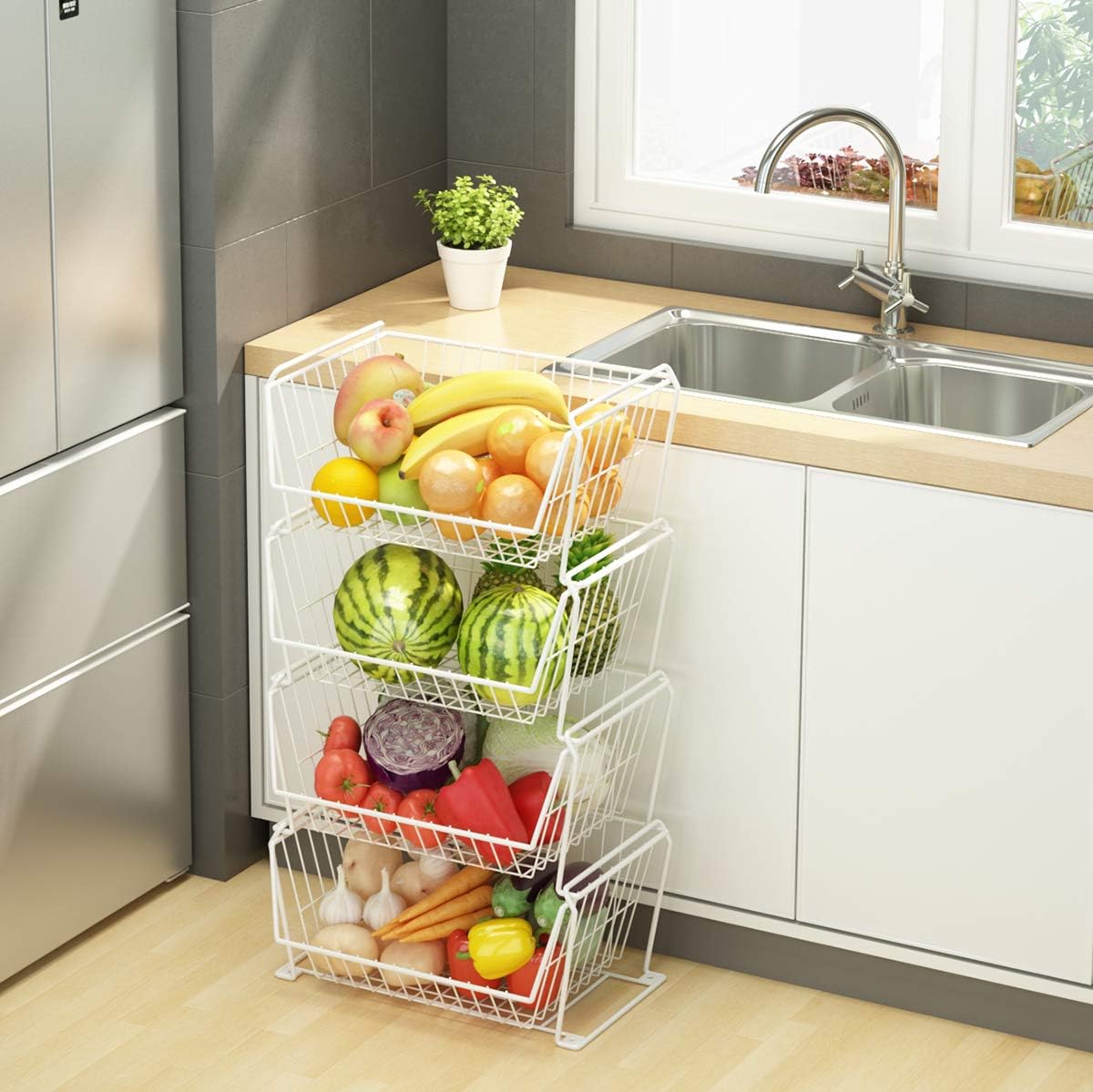 Stackable Metal Storage Baskets