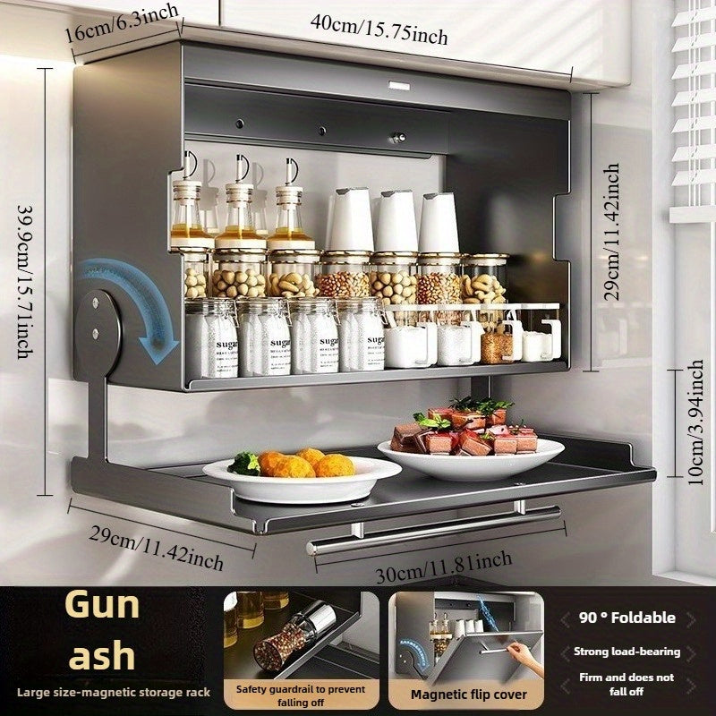 Metal Kitchen Storage Cabinet Organizer with Magnetic Door