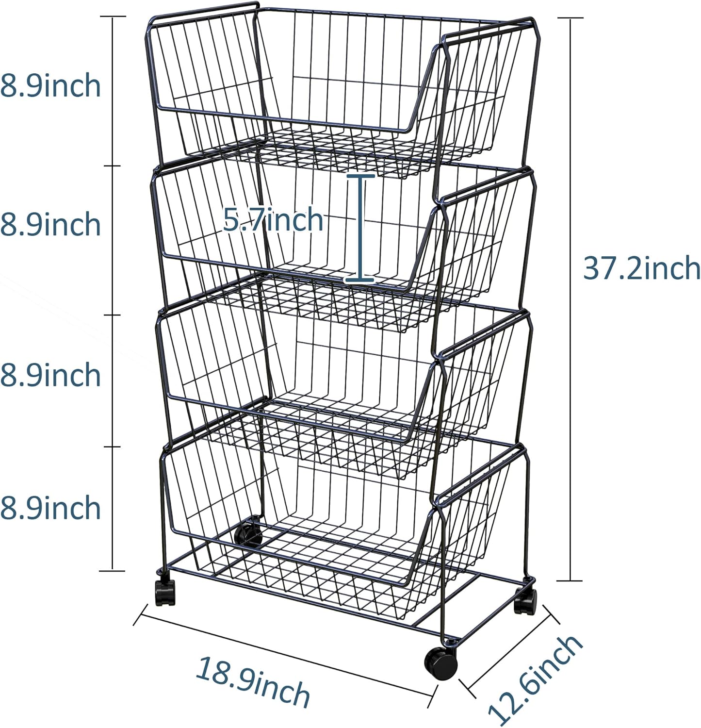 Stackable Metal Storage Baskets