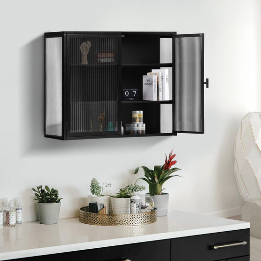 Metal Black Storage Wall Mounted Cabinet Organizer