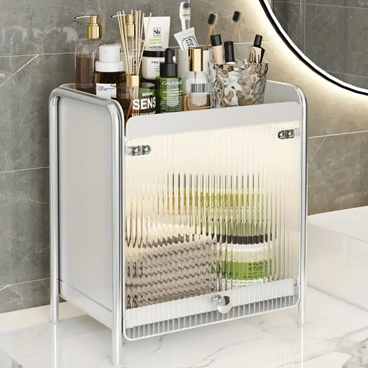 Metal Pull-Out Kitchen Organizer with Sliding Door