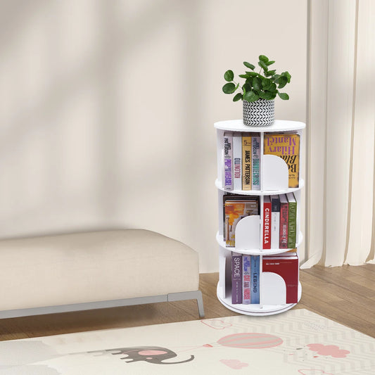 Mencos Round 3 Tier Rotating Corner Bookcase