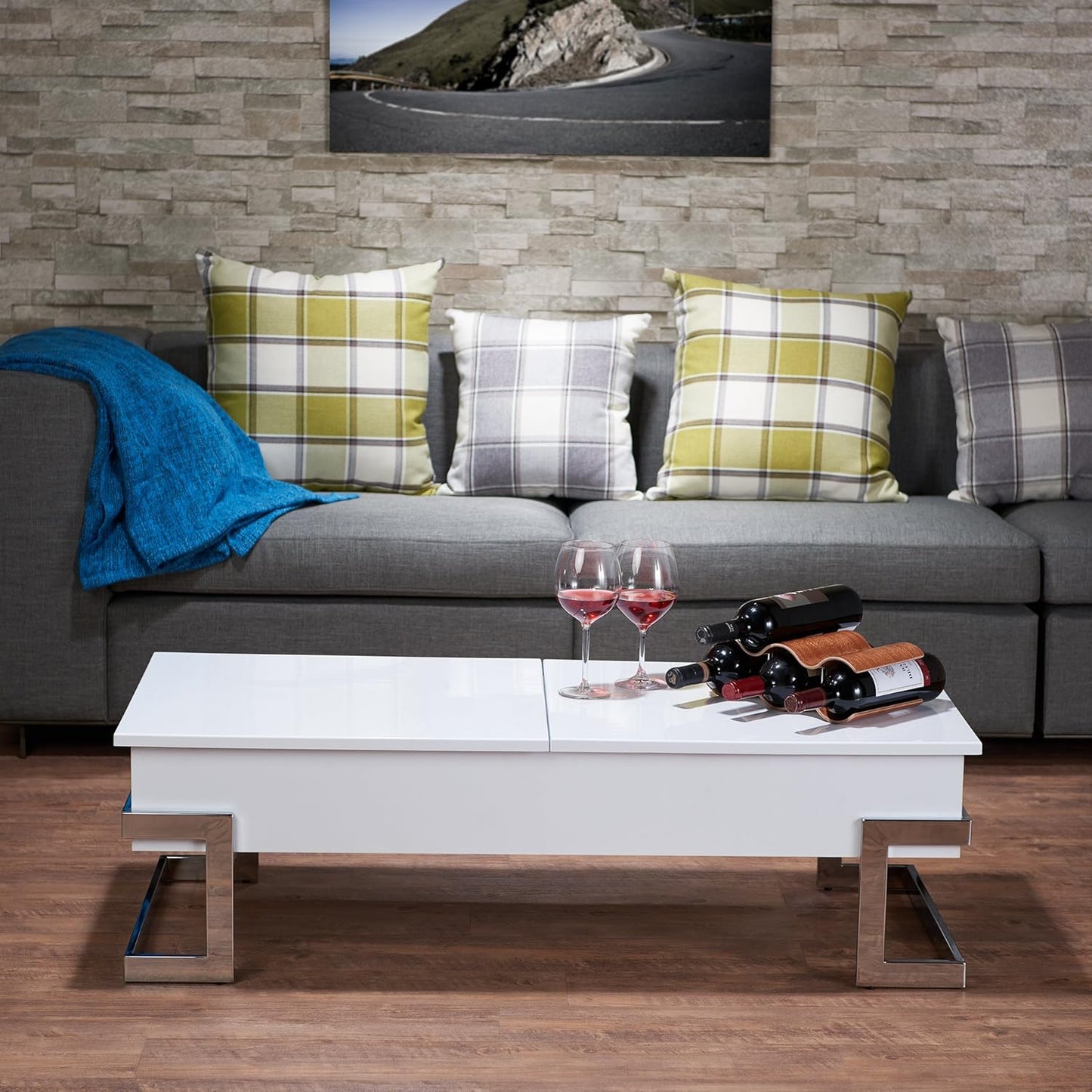 Calnan Rectangular Wooden Lift Top Coffee Table