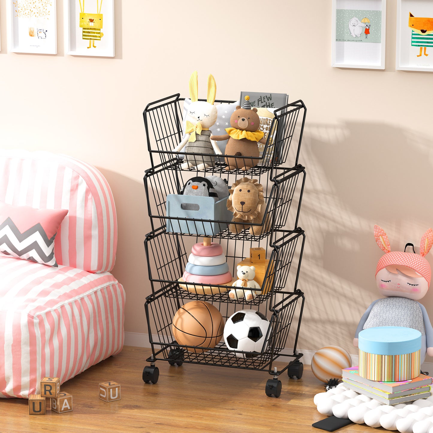 Stackable Metal Storage Baskets