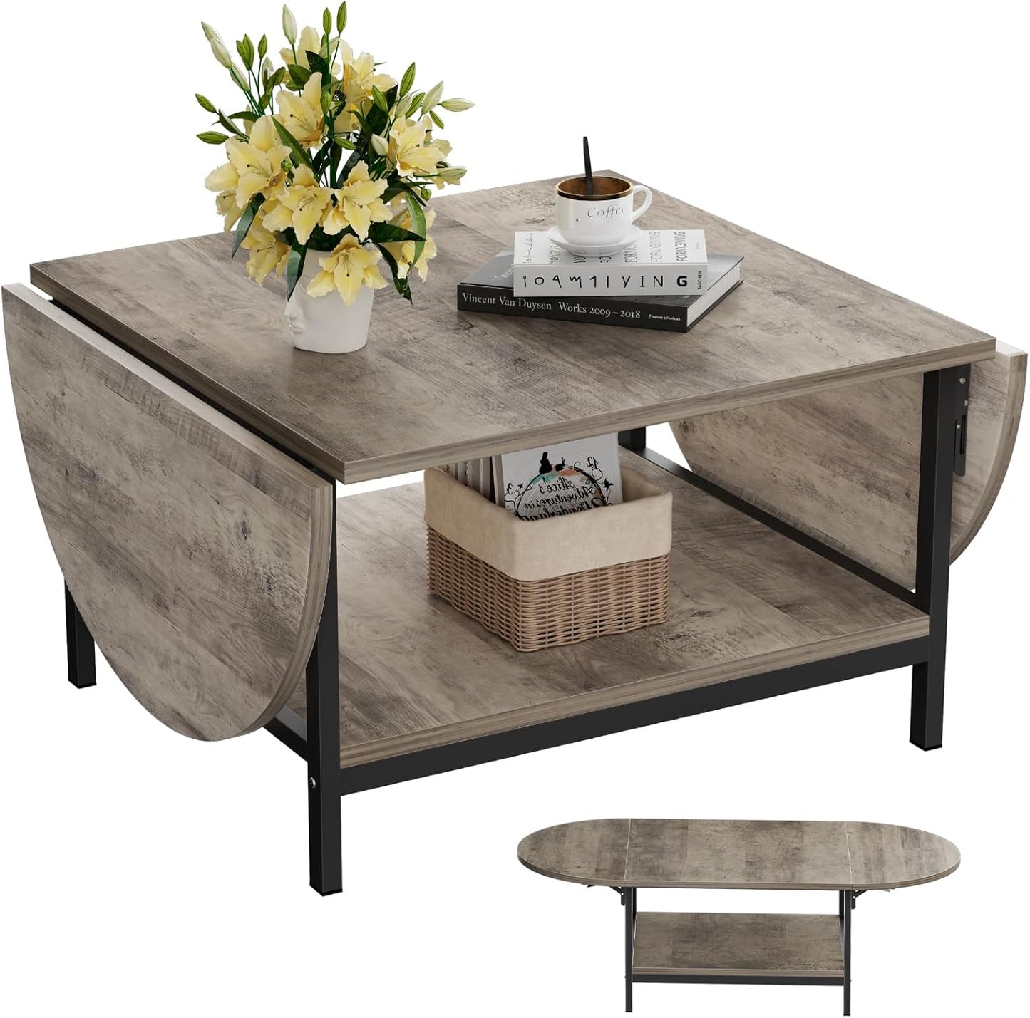 Folding Coffee Table with Storage