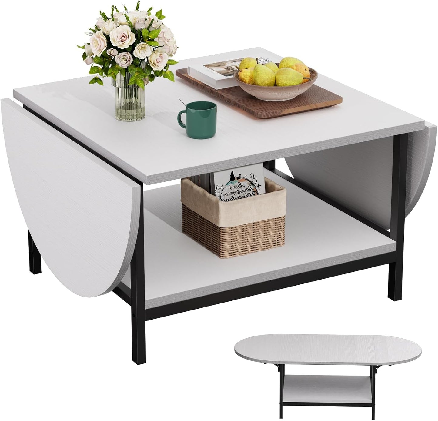 Folding Coffee Table with Storage