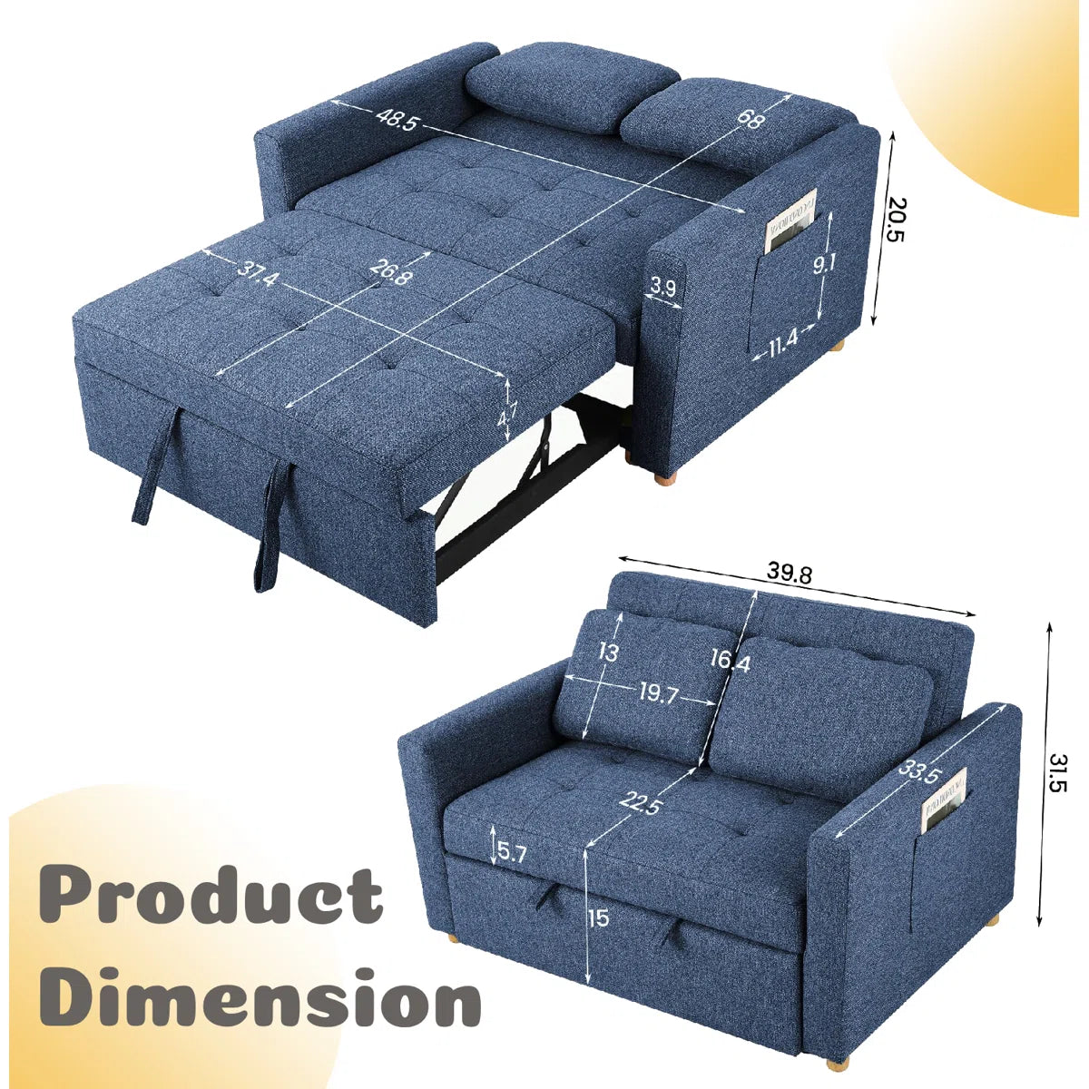 Makayla Reclining upholstered Sleeper Sofa