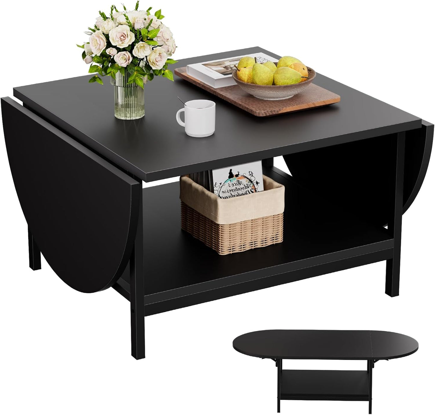 Folding Coffee Table with Storage