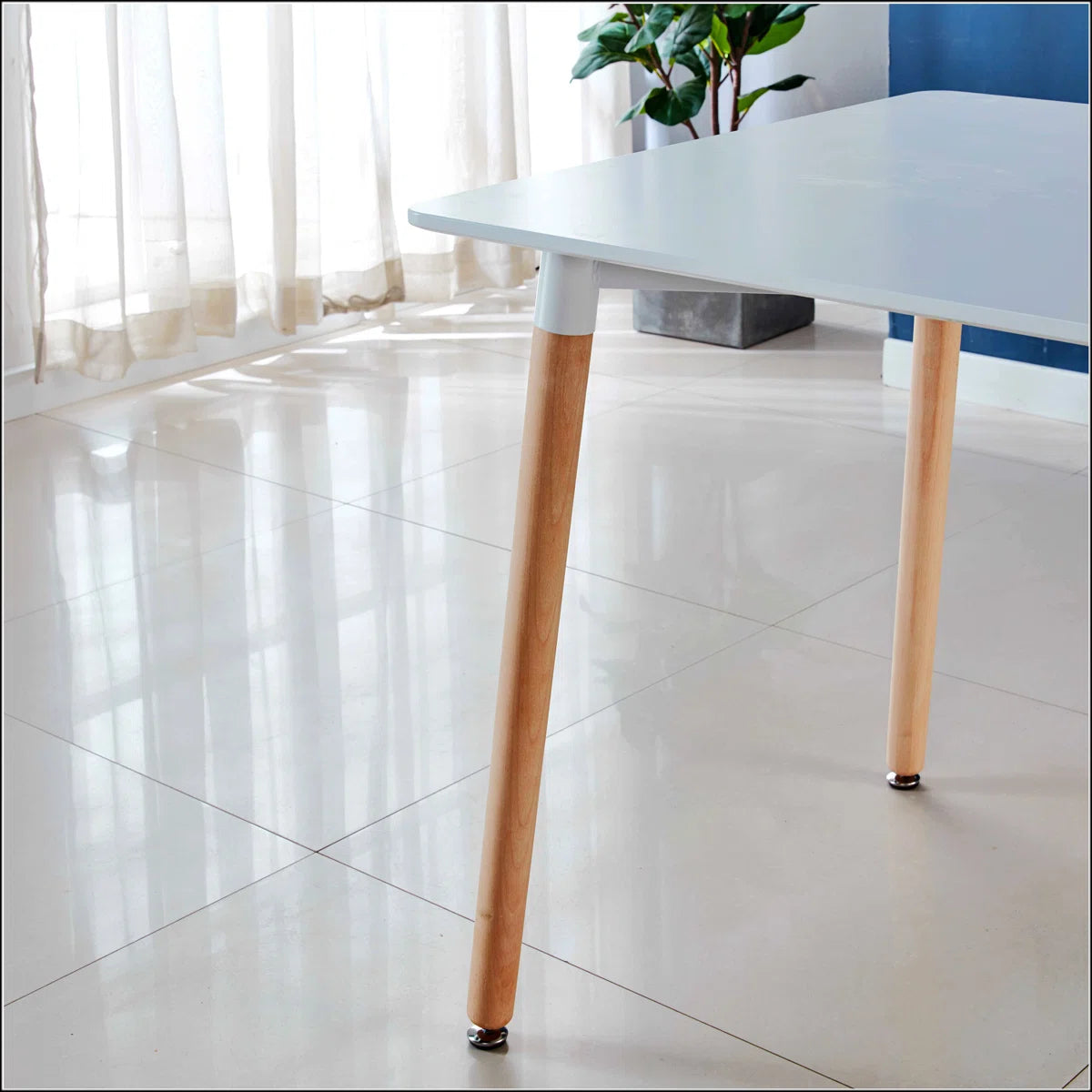 Office Coffee Table with Wooden Legs