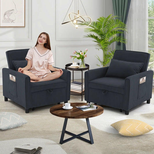 Robscott 30.3'' Corduroy Reclining Sleeper Sofa