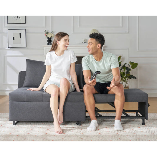 Sofa Bed 3-In-1 Convertible Sleeper Chair With Adjustable Backrest