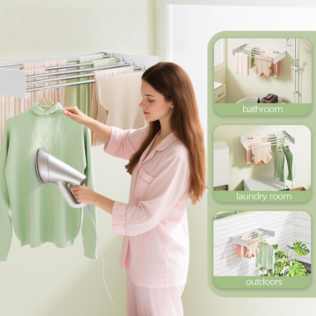 Wall Mounted Foldable Clothes Drying Rack 30.25", Foldable Towel Rack