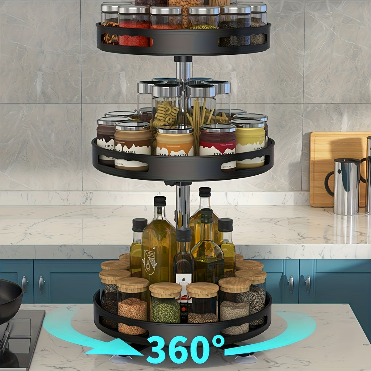 Kitchen Organizer Rack 360° Rotating