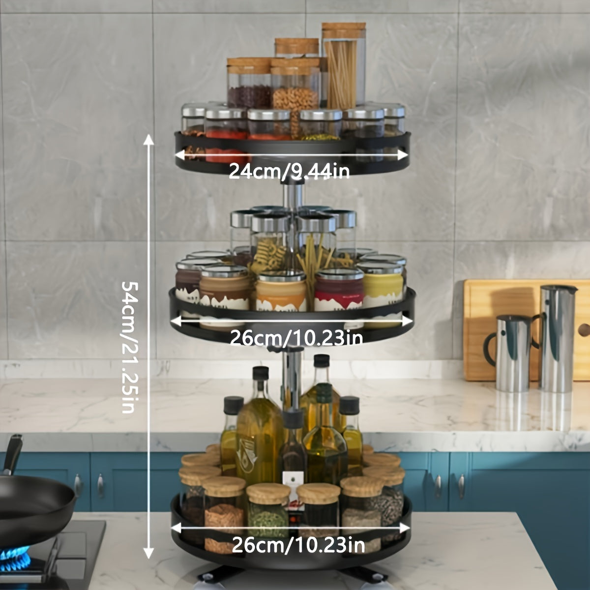 Kitchen Organizer Rack 360° Rotating