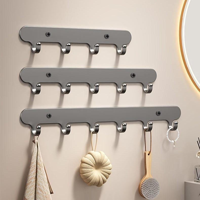 Stainless Steel Wall & Door Mounted Round Edges Towel And Suit Holder