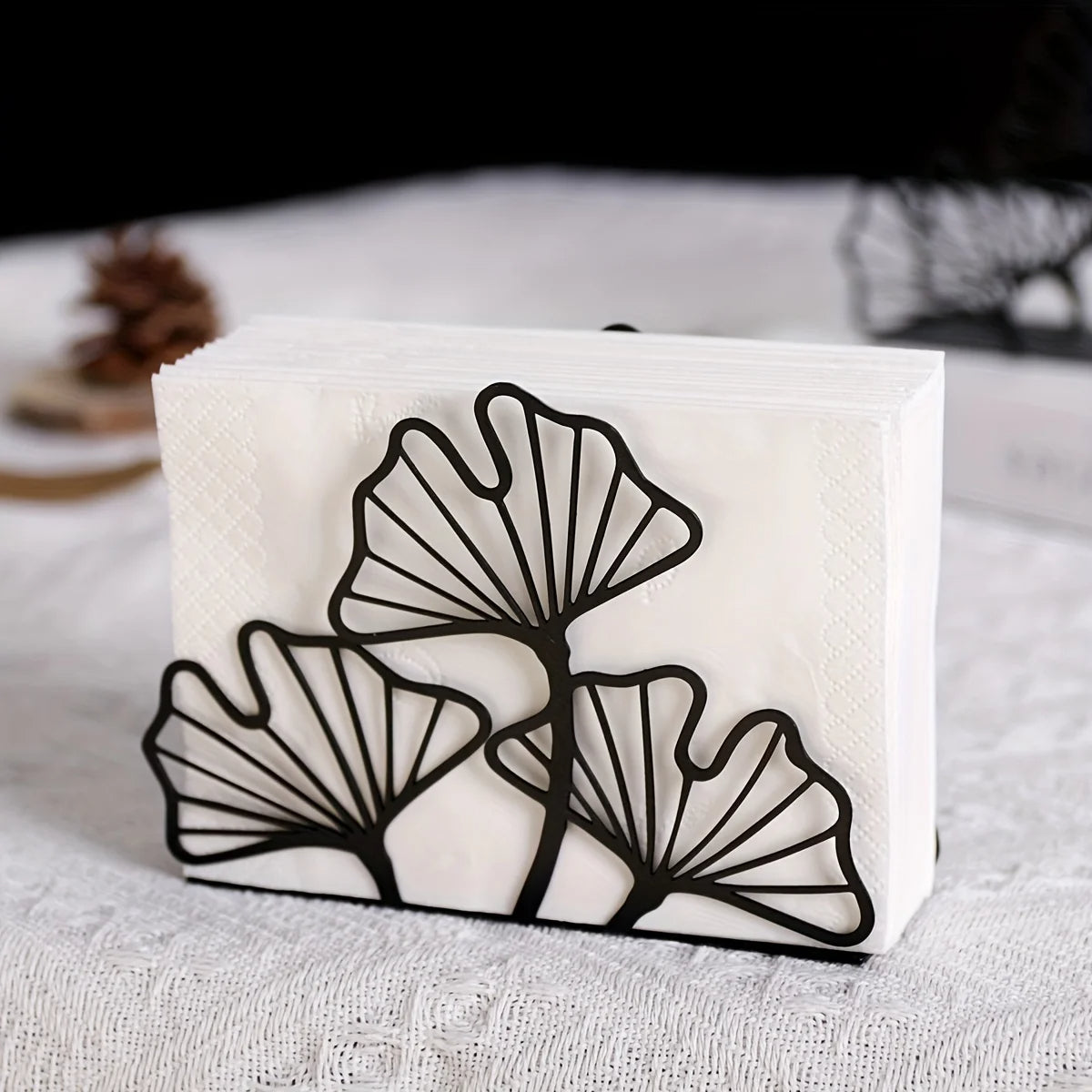 Ginkgo Scalp Metal Napkin Holder