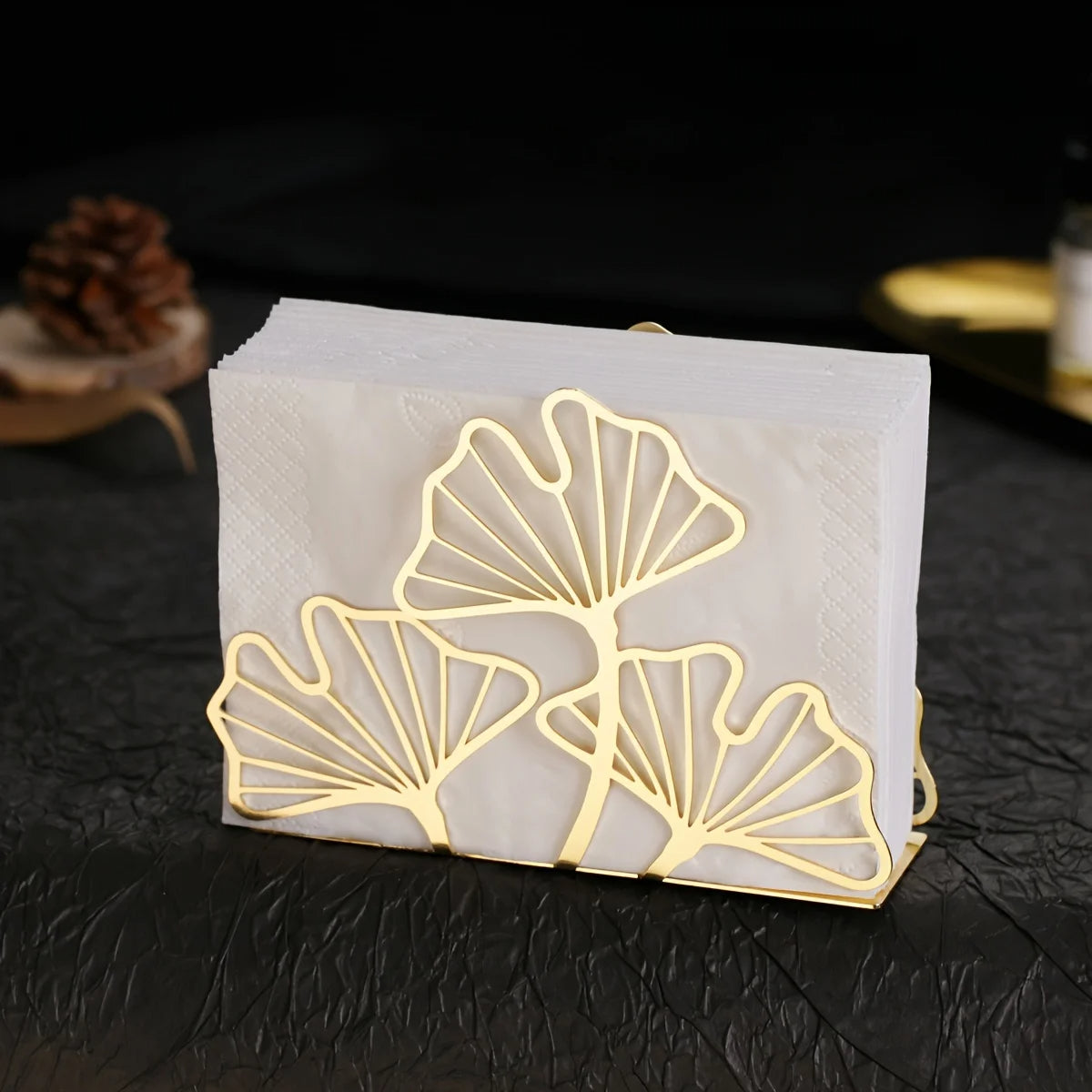 Ginkgo Scalp Metal Napkin Holder