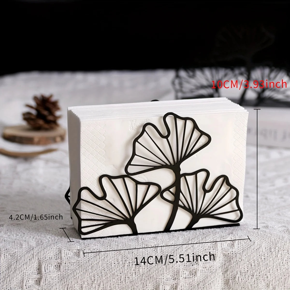 Ginkgo Scalp Metal Napkin Holder