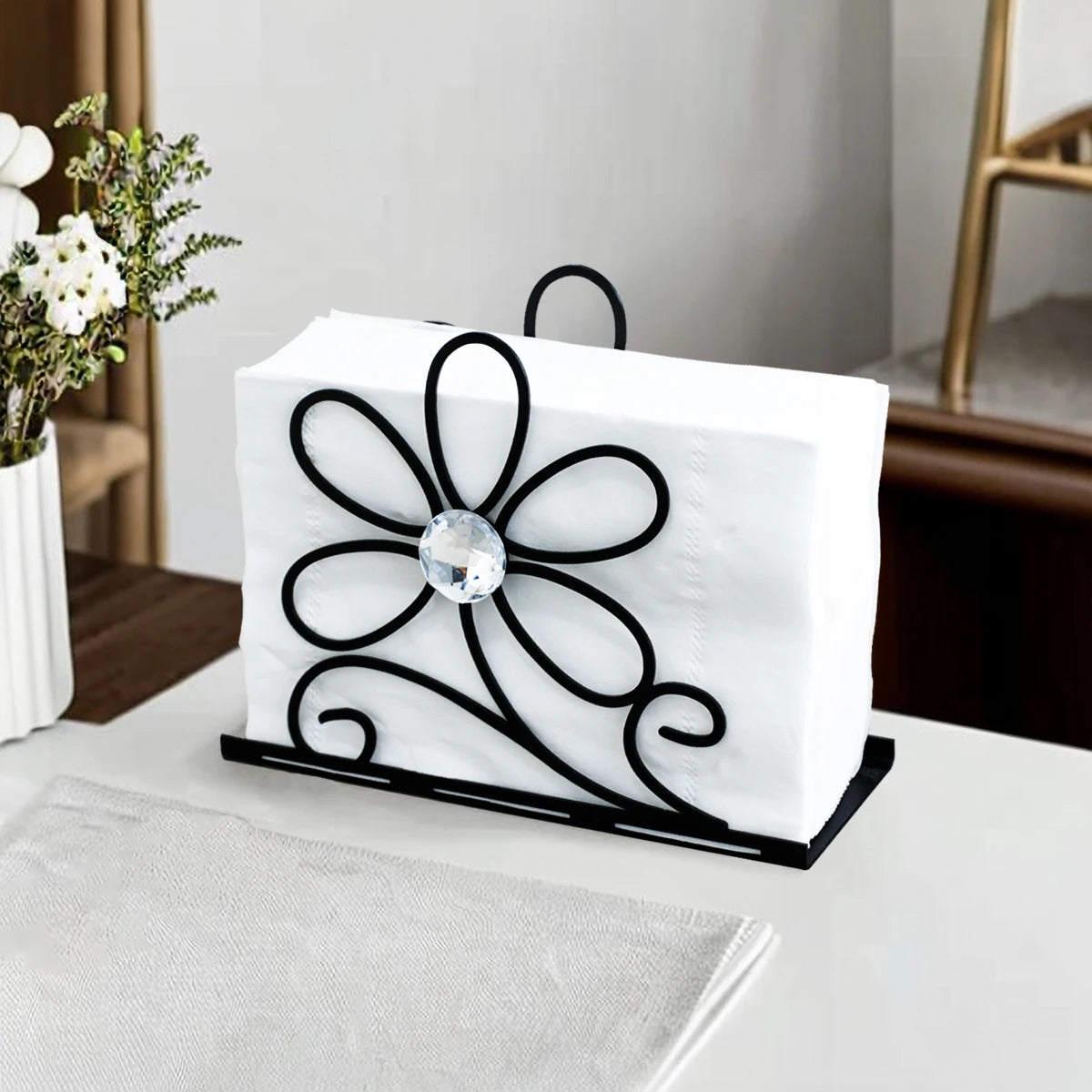 Flower Star Metal Napkin Holder.