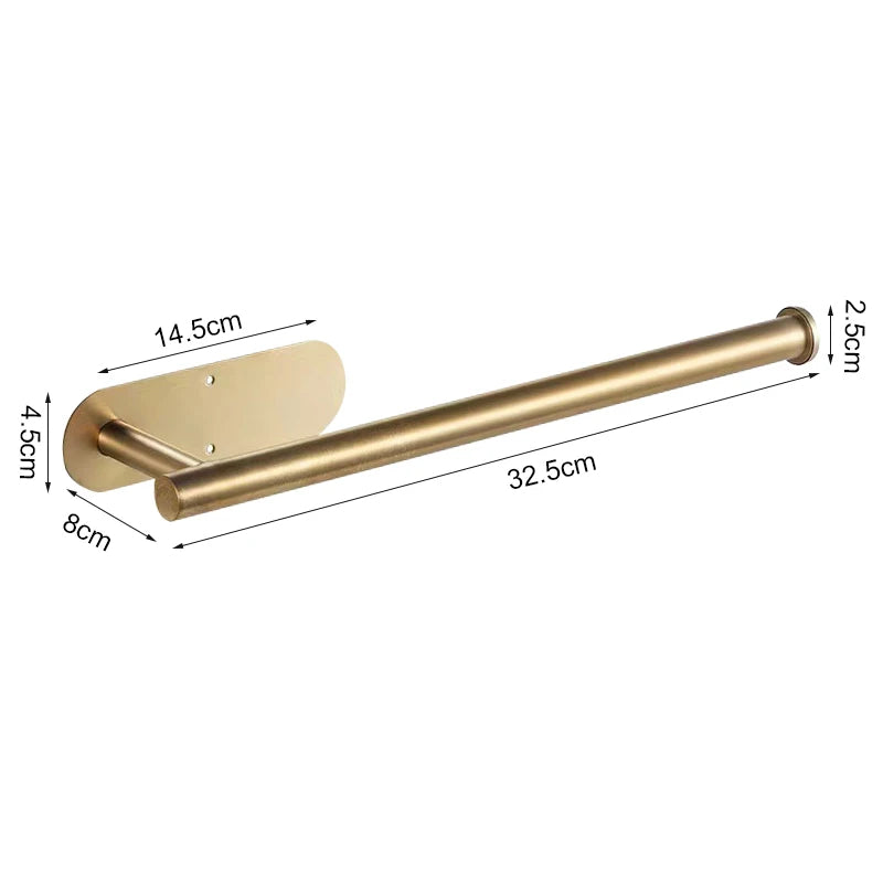 Kitchen Punch-Free Stainless STEEL Wall Mounted Paper Towel Roll Holder