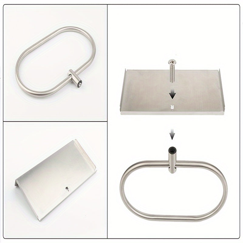 Stainless Steel Wall Mounted Metallic Towel Holder With Rack