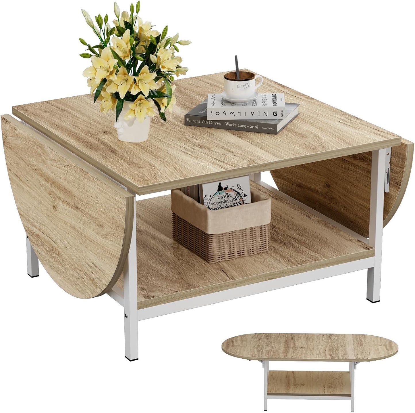 Folding Coffee Table with Storage