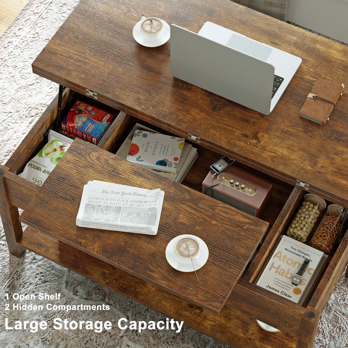 4-in-1 Multi-Function Lift Top Coffee Table