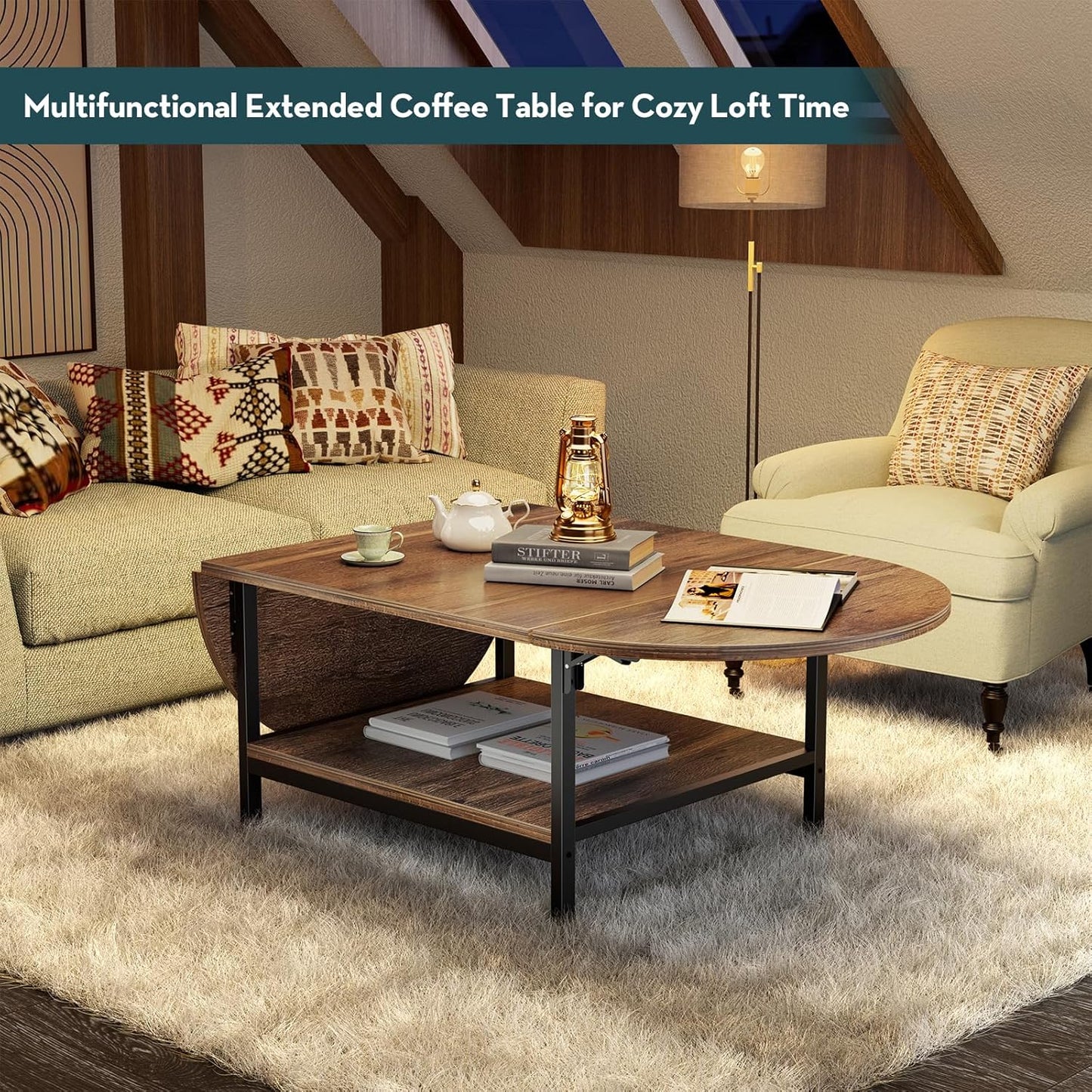Folding Coffee Table with Storage