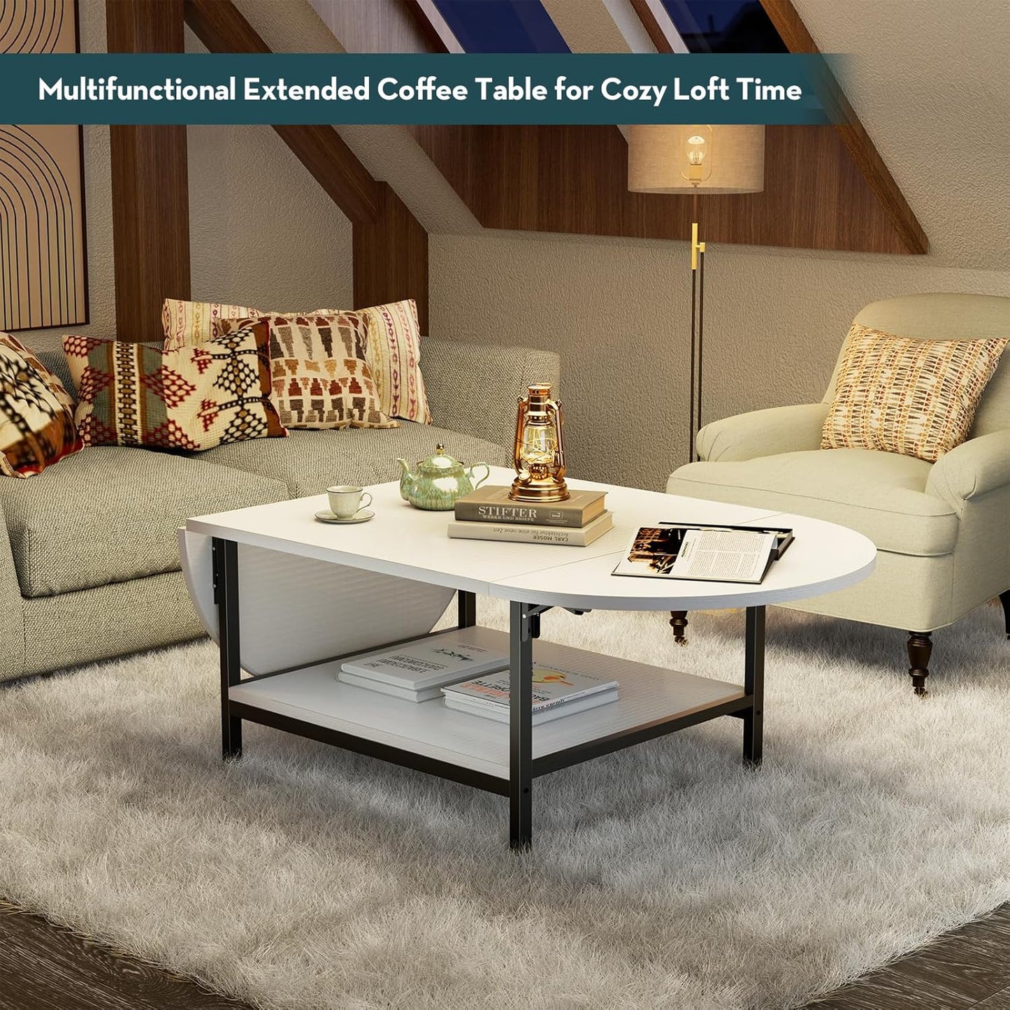 Folding Coffee Table with Storage